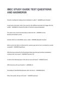 IBEC STUDY GUIDE TEST QUESTIONS AND ANSWERS