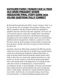 KATHLEEN PARKS I HUMAN CASE 26 YEAR OLD MORE FREQUENT SEVERE HEADACHES FINAL STUDY GUIDE 2026 SOLVED QUESTIONS FULLY CORRECT