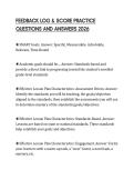 FEEDBACK LOG & SCORE PRACTICE QUESTIONS AND ANSWERS 2026
