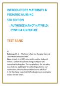 Introductory Maternity & Pediatric Nursing Test Bank 2026 &vert; Hatfield & Kincheloe Nursing Test Bank &vert; NCLEX-Style OB & Pediatric Questions