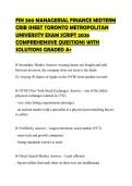 FIN 300 MANAGERIAL FINANCE MIDTERM CRIB SHEET TORONTO METROPOLITAN UNIVERSITY EXAM SCRIPT 2026 COMPREHENSIVE QUESTIONS WITH SOLUTIONS GRADED A&plus;