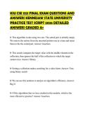 KSU CSE 1321 FINAL EXAM QUESTIONS AND ANSWERS KENNESAW STATE UNIVERSITY PRACTICE TEST SCRIPT 2026 DETAILED ANSWERS GRADED A&plus;