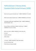 NURS 420 Exam 1 Review &lpar;Peds&rpar; Questions With Correct Answers &lpar;2026&rpar;