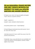 FIN 300 MANAGERIAL FINANCE MIDTERM CRIB SHEET TORONTO METROPOLITAN UNIVERSITY TEST BANK 2026 UPDATED QUESTIONS AND ANSWERS GRADED A&plus;
