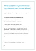 NURS 420 Community Health Practice Test Questions With Complete Solutions 