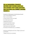 FIN 401 MANAGERIAL FINANCE II MIDTERM SHEET POSSIBLE QUESTIONS AND ANSWERS STUDY GUIDE QUESTIONS AND SOLUTIONS 2026 CORRECT ANSWERS GRADED A&plus;