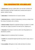 2026 CNA Headmaster Vocabulary Actual Questions & Answers &lpar;Latest 2026 &sol; 2027 Update&rpar; 100&percnt; Guarantee Pass &lpar;Verified Answers&rpar;