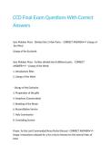 CCD Final Exam Questions With Correct Answers