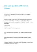 CCD Exam Questions With Correct Answers