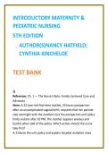 Introductory Maternity & Pediatric Nursing Test Bank 2026 &vert; Hatfield & Kincheloe Nursing Test Bank &vert; NCLEX-Style OB & Pediatric MCQs