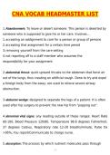 2026 CNA VOCAB HEADMASTER LIST Actual Questions & Answers &lpar;Latest 2026 &sol; 2027 Update&rpar; 100&percnt; Guarantee Pass &lpar;Verified Answers&rpar;