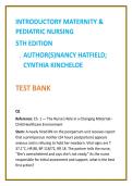 Introductory Maternity & Pediatric Nursing Test Bank 2026 &vert; Hatfield & Kincheloe &vert; NCLEX-Style Nursing Test Bank