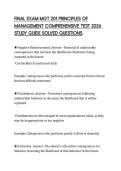 FINAL EXAM MGT 201 PRINCIPLES OF MANAGEMENT COMPREHENSIVE TEST 2026 STUDY GUIDE SOLVED QUESTIONS