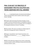 FINAL EXAM MGT 201 PRINCIPLES OF MANAGEMENT PRACTICE SOLUTION 2026 TESTED QUESTIONS WITH FULL ANSWERS