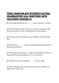 FINAL EXAM MILADY ESTHETICS ACTUAL EXAMINATION 2026 QUESTIONS WITH SOLUTIONS GRADED A&plus;