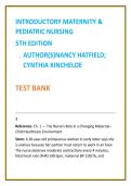 Introductory Maternity & Pediatric Nursing Test Bank 2026 &vert; Hatfield & Kincheloe &vert; NCLEX-Style OB & Pediatric Nursing Test Bank