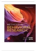 TEST BANK FOR Methods in Behavioral Research 15th Edition by Paul C&period; Cozby&comma; Scott Bates ISBN&colon;978-1260718904 COMPLETE GUIDE ALL CHAPTERS COVERED 100&percnt; VERIFIED A&plus; GRADE ASSURED&excl;&excl;&excl;&excl;&excl;&excl;NEW LATEST UPDATE&excl;&excl;&excl;&excl;&excl;