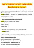 2026 End of Semester Test English 12A Actual Questions & Answers &lpar;Latest 2026 &sol; 2027 Update&rpar; 100&percnt; Guarantee Pass &lpar;Verified Answers&rpar;
