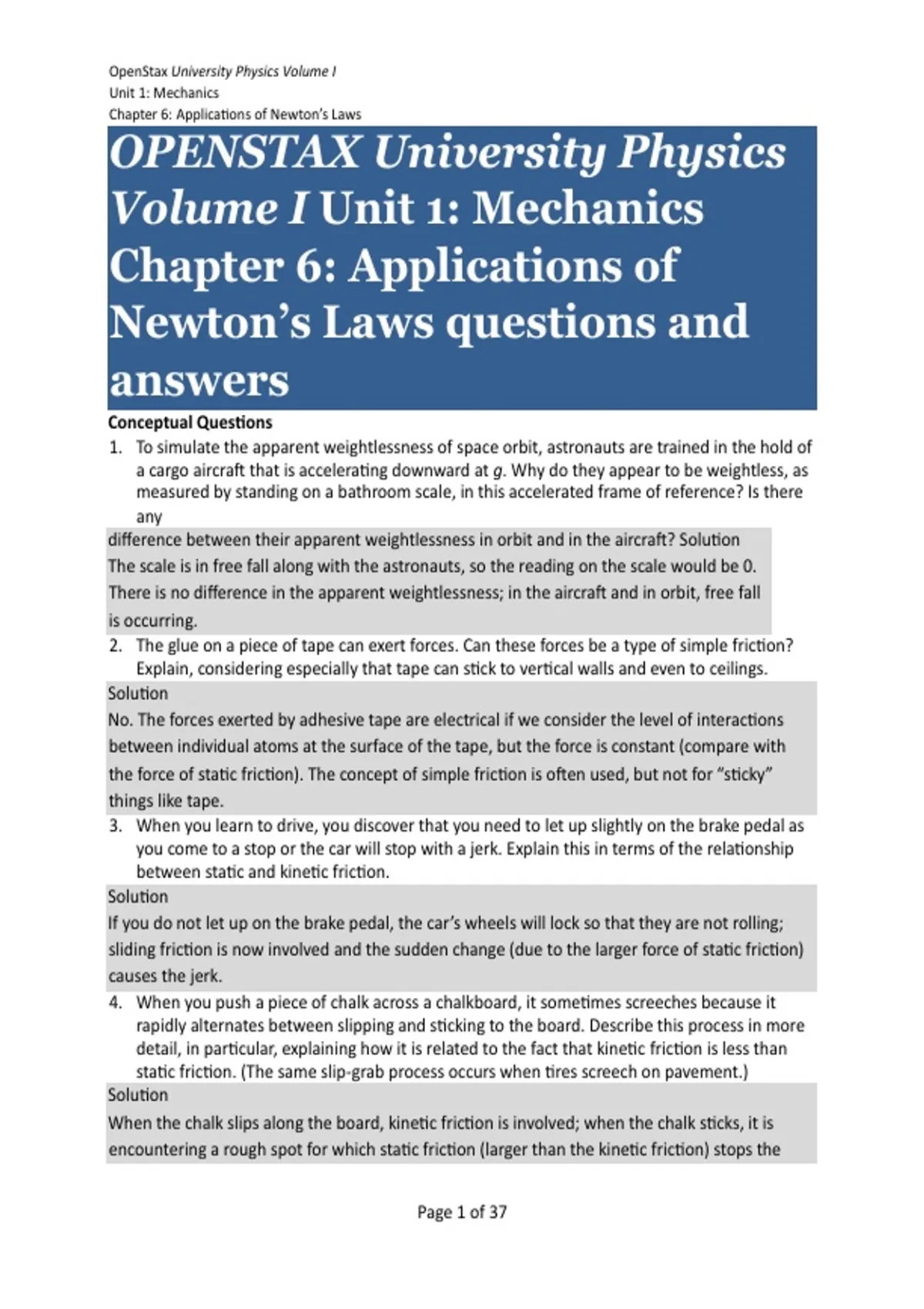 OPENSTAX University Physics Volume I Unit 1: Mechanics | Chapter 6 ...