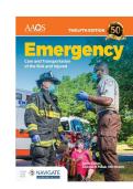 TEST BANK FOR Emergency Care and Transportation of the Sick and Injured&comma; 12th edition by Aaos ISBN&colon;978-1284234138 COMPLETE GUIDE ALL CHAPTERS COVERED 100&percnt; VERIFIED A&plus; GRADE ASSURED&excl;&excl;&excl;&excl;&excl;&excl;NEW LATEST UPDATE&excl;&excl;&excl;&excl;&excl;&excl;