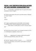 FISCAL LAW CERTIFICATION EVALUATION SET 2026 ANSWERS GUARANTEED PASS