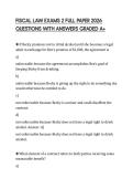 FISCAL LAW EXAMS 2 FULL PAPER 2026 QUESTIONS WITH ANSWERS GRADED A&plus;