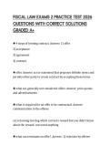 FISCAL LAW EXAMS 2 PRACTICE TEST 2026 QUESTIONS WITH CORRECT SOLUTIONS GRADED A&plus;