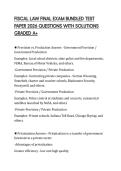FISCAL LAW FINAL EXAM BUNDLED TEST PAPER 2026 QUESTIONS WITH SOLUTIONS GRADED A&plus;