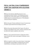 FISCAL LAW FINAL EXAM COMPREHENSIVE SCRIPT 2026 QUESTIONS WITH SOLUTIONS GRADED A&plus;