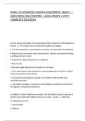 NURS 522 ADVANCED HEALTH ASSESSMENT EXAM 1 &vert; QUESTIONS AND ANSWERS &vert; 2026 UPDATE &vert; WITH COMPLETE SOLUTION