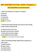 2026 EMT Midterm Exam &lpar;Chapters 1-24&rpar; Actual Questions & Answers &lpar;Latest 2026 &sol; 2027 Update&rpar; 100&percnt; Guarantee Pass &lpar;Verified Answers&rpar;