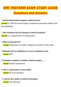 2026 EMT Midterm Exam Study Guide Actual Questions & Answers &lpar;Latest 2026 &sol; 2027 Update&rpar; 100&percnt; Guarantee Pass &lpar;Verified Answers&rpar;