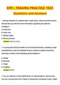 2026 EMT - Trauma Practice Test Actual Questions & Answers &lpar;Latest 2026 &sol; 2027 Update&rpar; 100&percnt; Guarantee Pass &lpar;Verified Answers&rpar;