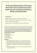 NUR 155 Test Bank&colon; Bowel & Urinary Elimination &vert; Based on Yoost & Crawford 3rd Edition &vert; MCQs with Rationales &vert; Nursing Fundamentals