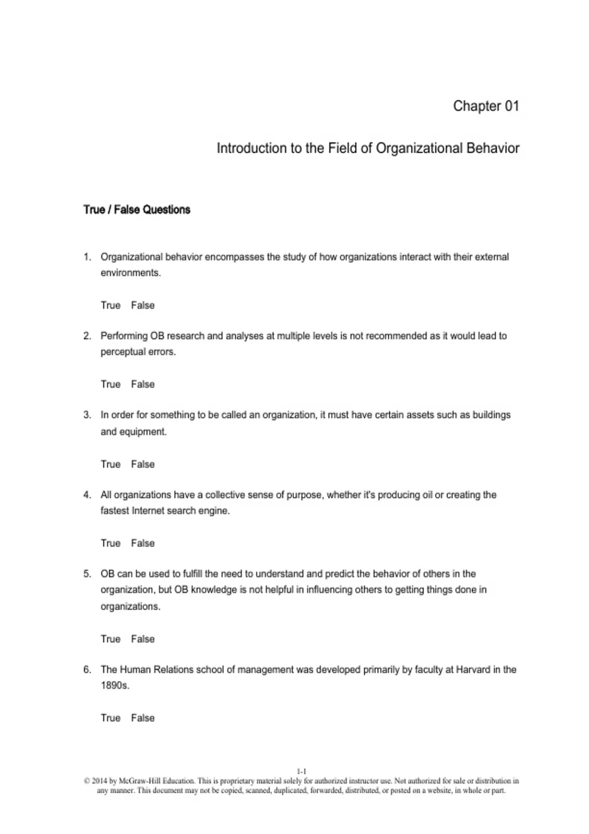 practice test bank questions, final exam : M Organizational Behavior ...