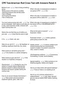 CPR Test-American Red Cross Test with Answers Rated A
