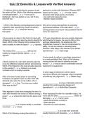 Quiz 22 Dementia & Losses with Verified Answers