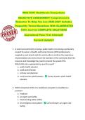 WGU D391 Healthcare Ecosystems   OBJECTIVE ASSESSMENT Comprehensive  Resource To Help You Ace 2026-2027 Includes  Frequently Tested Questions With ELABORATED  100&percnt; Correct COMPLETE SOLUTIONS  Guaranteed Pass First Attempt&excl;&excl;  Current Update&excl;&excl;