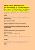 Human Resource Management Exam &ndash; Workforce Planning&comma; Diversity&comma; and Employee Performance &vert;Verified Questions Provided with A&plus; Graded Rationales Latest Updated 2026 