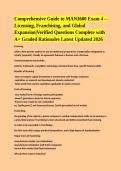 Comprehensive Guide to MAN3600 Exam 4 &ndash; Licensing&comma; Franchising&comma; and Global Expansion&vert;Verified Questions Complete with A&plus; Graded Rationales Latest Updated 2026 