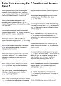 Relias Core Mandatory Part 3 Questions and Answers Rated A