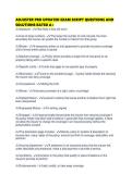 ADJUSTER PRO UPDATED EXAM SCRIPT QUESTIONS AND SOLUTIONS RATED