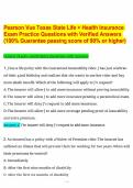 Pearson Vue Texas State Life &plus; Health Insurance Exam Practice Questions with Verified Answers &lpar;100- Guarantee passing score of 90- or higher&rpar;&period;pdf