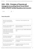 WGU - D196 - Principles of Financial and Managerial Accounting &lpar;Excel Focus&rpar; EXAM &lpar;2026&rpar; UPDATE Verified Questions And Answers