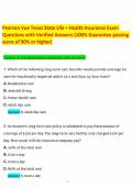 Pearson Vue Texas State Life &plus; Health Insurance Exam Questions with Verified Answers &lpar;100- Guarantee passing score of 90- or higher&rpar;&period;pdf