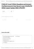 CWEA E&sol;I Level 3 EXAM Questions and Answers &lpar;Verified Answers&rpar; Most Recent exam COMPLETE &lpar;2026&rpar; &lpar;Latest Update 2026&rpar; UPDATE&excl;&excl;