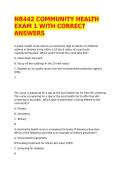 NR442 COMMUNITY HEALTH EXAM 1 WITH CORRECT ANSWERS