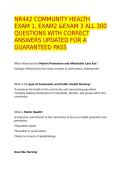NR442&sol; NR 442 COMMUNITY HEALTH TESTBANK QUESTIONS AND CORRECT ANSWERS VERIFIED AND GRADED A&plus; FOR A GUARANTEED PASS