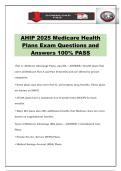 AHIP 2025 Medicare Health Plans Exam Questions and Answers 100&percnt; PASS
