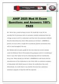 AHIP 2025 Mod III Exam Questions and Answers 100&percnt; PASS